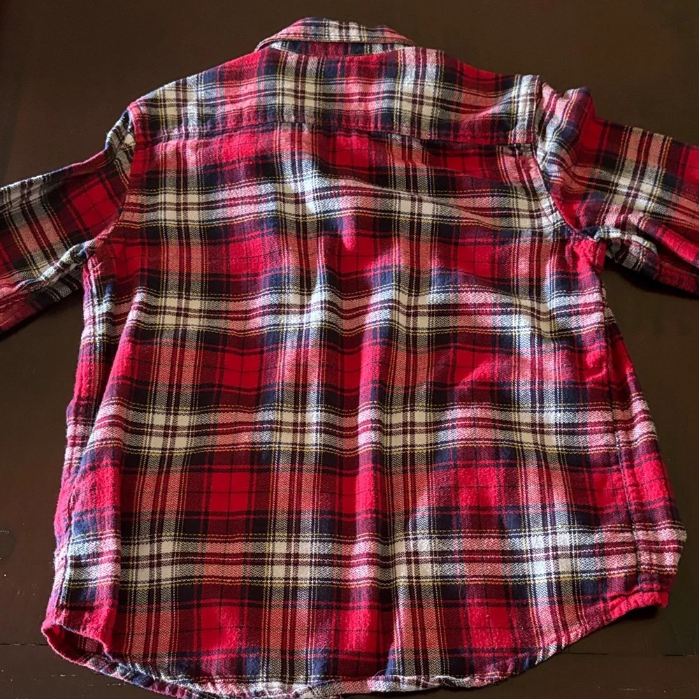 Cherokee Kids Red and Black Plaid Button Down Shirt